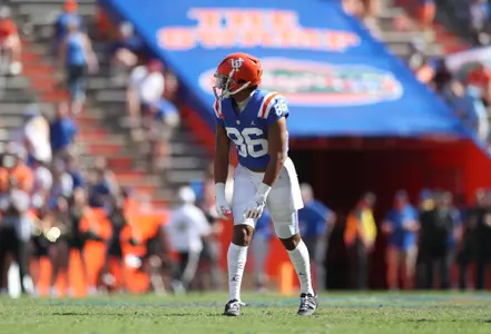 during the Gators' game against the Vanderbilt Commodores on Saturday, October 9, 2021 at Ben Hill Griffin Stadium in Gainesville, Fla. / UAA Communications photo by Courtney Culbreath