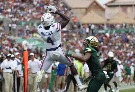 during the Gators' game against the USF Bulls on Saturday, September 11, 2021 at Raymond James Stadium in Tampa, Fla. / UAA Communications photo by Tiffany Franco
