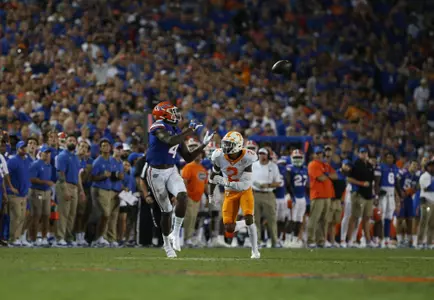during the Gators' game against the Tennessee Volunteers on Saturday, September 25, 2021 at Ben Hill Griffin Stadium in Gainesville, Fla. / UAA Communications photo by Chris Kim