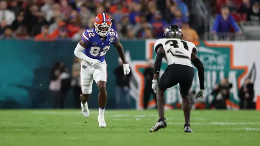during the Gators' game against the UCF Knights in the Gasparilla Bowl on Thursday, December 23, 2021 at Raymond James Stadium in Tampa, Fla. / UAA Communications photo by Courtney Culbreath