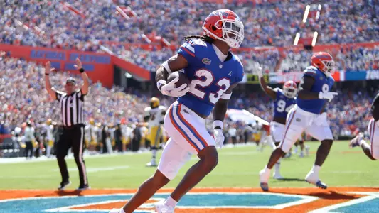 during the Gators' game against the Missouri Tigers on Saturday, October 8, 2022 at Ben Hill Griffin Stadium in Gainesville, Fla. / UAA Communications photo by Hannah White