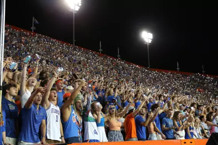 during the Gators' game against the South Florida Bulls on Saturday, September 17, 2022 at Ben Hill Griffin Stadium in Gainesville, Fla. / UAA Communications photo by Maddie Washburn