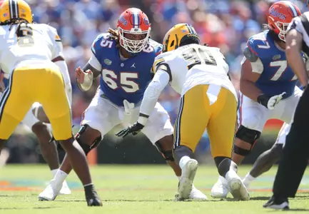 during the Gators' game against the Missouri Tigers on Saturday, October 8, 2022 at Ben Hill Griffin Stadium in Gainesville, Fla. / UAA Communications photo by Tim Casey