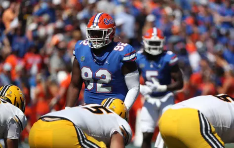 during the Gators' game against the Missouri Tigers on Saturday, October 8, 2022 at Ben Hill Griffin Stadium in Gainesville, Fla. / UAA Communications photo by Isabella Marley