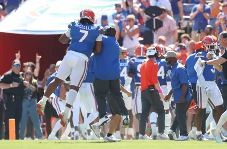 during the Gators' game against the Missouri Tigers on Saturday, October 8, 2022 at Ben Hill Griffin Stadium in Gainesville, Fla. / UAA Communications photo by Tim Casey