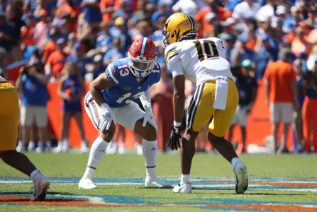 during the Gators' game against the Missouri Tigers on Saturday, October 8, 2022 at Ben Hill Griffin Stadium in Gainesville, Fla. / UAA Communications photo by Isabella Marley