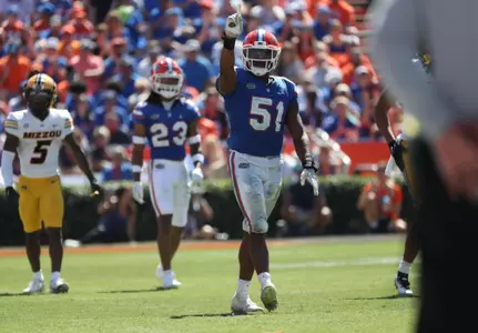 during the Gators' game against the Missouri Tigers on Saturday, October 8, 2022 at Ben Hill Griffin Stadium in Gainesville, Fla. / UAA Communications photo by Hannah White