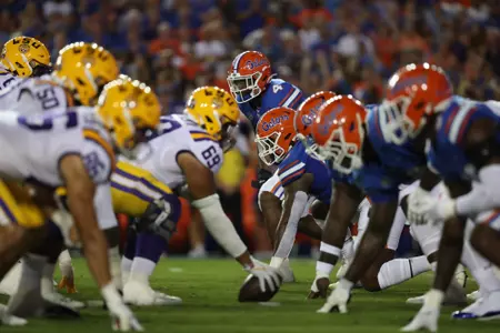 during the Gators' game against the LSU Tigers on Saturday, October 15, 2022 at Ben Hill Griffin Stadium in Gainesville, Fla. / UAA Communications photo by Tim Casey