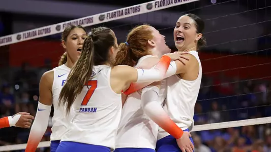 during the Gators' match against the LSU Tigers on Saturday, October 8, 2022 at Exactech Arena at the Stephen C. O'Connell Center in Gainesville, Fla. / UAA Communications photo by Emma Bissell