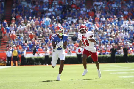 during the Gators' game against the Eastern Washington Eagles on Sunday, October 2, 2022 at Ben Hill Griffin Stadium in Gainesville, Fla. / UAA Communications photo by Isabella Marley