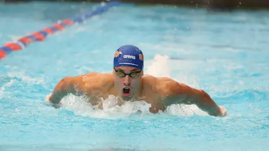 Alfonso Mestre during the Gators' meet against the Arkansas Razorbacks and Nova Sharks on Friday, September 23, 2022 at the Stephen C. O?Connell Center Natatorium in Gainesville, FL / UAA Communications photo by Casey Cohrs