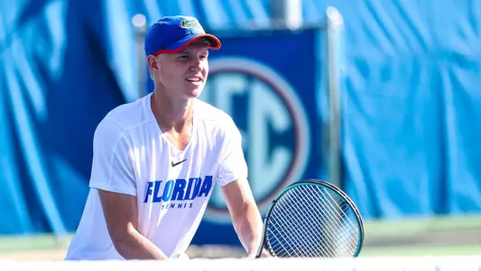 during the Gators' practice on Wednesday, September 7, 2022 at Linder Stadium at Ring Tennis Complex in Gainesville, FL / UAA Communications photo by Ashley Ray