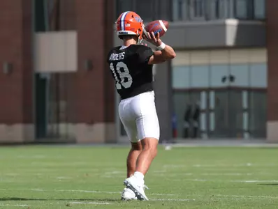 during the Gators' practice on Tuesday, August 23, 2022 at the Sanders football practice fields in Gainesville, FL / UAA Communications photo by Craig Haas