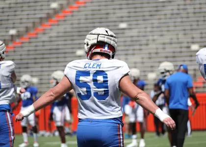 during the Gators' scrimmage on Saturday, August 20, 2022 at Ben Hill Griffin Stadium in Gainesville, Fla. / UAA Communications photo by Isabella Marley