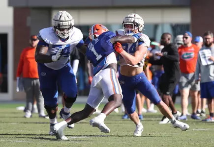 during the Gators' practice on Tuesday, September 6, 2022 at the Sanders football practice fields in Gainesville, FL / UAA Communications photo by Craig Haas