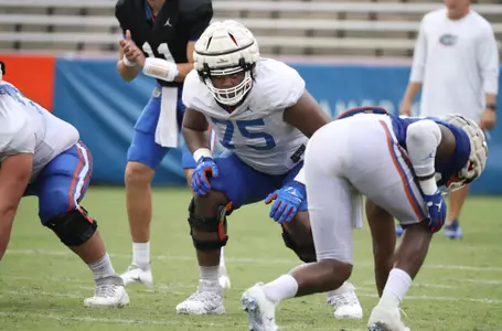 during the Gators' scrimmage on Saturday, August 20, 2022 at Ben Hill Griffin Stadium in Gainesville, Fla. / UAA Communications photo by Isabella Marley