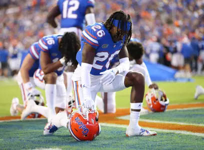 during the Gators' game against the South Florida Bulls on Saturday, September 17, 2022 at Ben Hill Griffin Stadium in Gainesville, Fla. / UAA Communications photo by Sydney Calle
