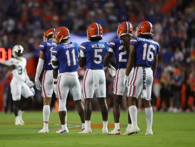 during the Gators' game against the South Florida Bulls on Saturday, September 17, 2022 at Ben Hill Griffin Stadium in Gainesville, Fla. / UAA Communications photo by Sydney Calle