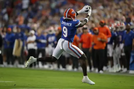 during the Gators' game against the South Florida Bulls on Saturday, September 17, 2022 at Ben Hill Griffin Stadium in Gainesville, Fla. / UAA Communications photo by Hannah White