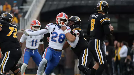 during the Gators' game against the Missouri Tigers on Saturday, November 20, 2021 at Faurot Field in Columbia, MO / UAA Communications photo by Courtney Culbreath