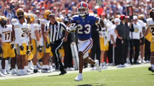 during the Gators' game against the Missouri Tigers on Saturday, October 8, 2022 at Ben Hill Griffin Stadium in Gainesville, Fla. / UAA Communications photo by Hannah White