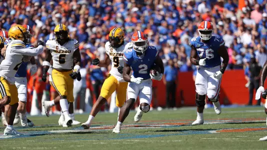 during the Gators' game against the Missouri Tigers on Saturday, October 8, 2022 at Ben Hill Griffin Stadium in Gainesville, Fla. / UAA Communications photo by Hannah White