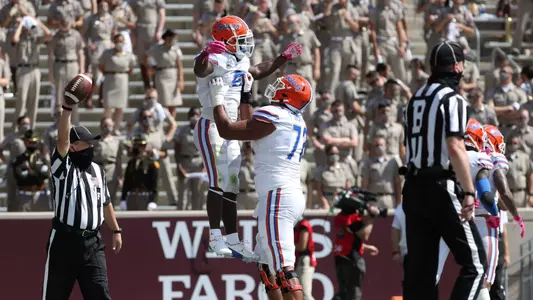 during the Gators' game against the Aggies on Saturday, October 10, 2020 at Kyle Field in College Station, Texas / UAA Communications photo by Courtney Culbreath