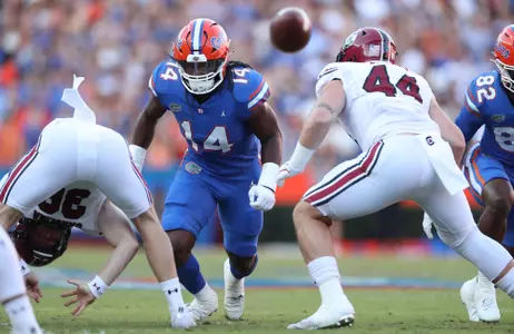 during the Gators' game against the South Carolina Gamecocks on Saturday, November 12, 2022 at Ben Hill Griffin Stadium in Gainesville, Fla. / UAA Communications photo by Tim Casey