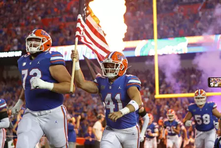 during the Gators' game against the LSU Tigers on Saturday, October 15, 2022 at Ben Hill Griffin Stadium in Gainesville, Fla. / UAA Communications photo by Craig Haas