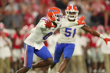 during the Gators' game against the Georgia Bulldogs on Saturday, October 29, 2022 at TIAA Bank Field in Jacksonville, Fla. / UAA Communications photo by Maddie Washburn