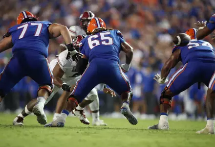 during the Gators' game against the South Carolina Gamecocks on Saturday, November 12, 2022 at Ben Hill Griffin Stadium in Gainesville, Fla. / UAA Communications photo by Isabella Marley