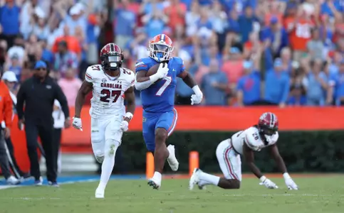 during the Gators' game against the South Carolina Gamecocks on Saturday, November 12, 2022 at Ben Hill Griffin Stadium in Gainesville, Fla. / UAA Communications photo by Tim Casey