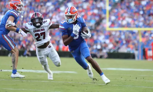 during the Gators' game against the South Carolina Gamecocks on Saturday, November 12, 2022 at Ben Hill Griffin Stadium in Gainesville, Fla. / UAA Communications photo by Tim Casey