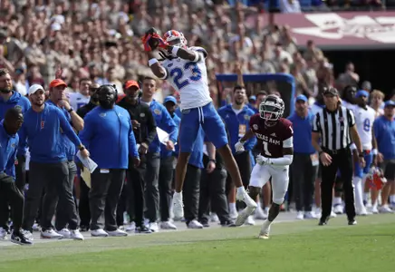 during the Gators' game against the Texas A&M Aggies on Saturday, November 5, 2022 at Kyle Field in College Station, TX / UAA Communications photo by Hannah White