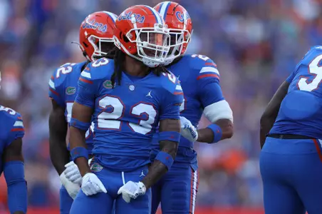 during the Gators' game against the South Carolina Gamecocks on Saturday, November 12, 2022 at Ben Hill Griffin Stadium in Gainesville, Fla. / UAA Communications photo by Tim Casey