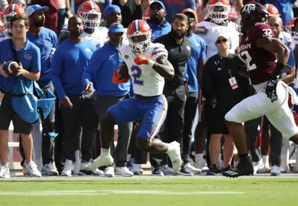 during the Gators' game against the Texas A&M Aggies on Saturday, November 5, 2022 at Kyle Field in College Station, TX / UAA Communications photo by Hannah White