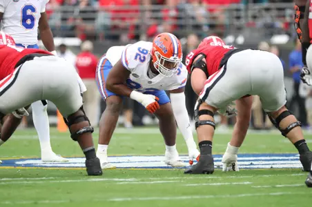 during the Gators' game against the Georgia Bulldogs on Saturday, October 29, 2022 at Ben Hill Griffin Stadium in Gainesville, Fla. / UAA Communications photo by Isabella Marley