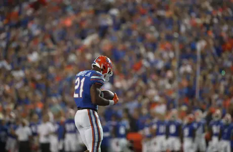 during the Gators' game against the LSU Tigers on Saturday, October 15, 2022 at Ben Hill Griffin Stadium in Gainesville, Fla. / UAA Communications photo by Lorenzo Vasquez