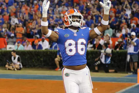 during the Gators' game against the LSU Tigers on Saturday, October 15, 2022 at Ben Hill Griffin Stadium in Gainesville, Fla. / UAA Communications photo by Jay Metz