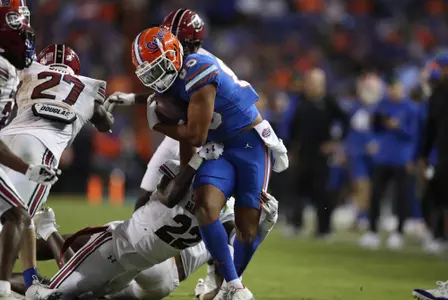 during the Gators' game against the South Carolina Gamecocks on Saturday, November 12, 2022 at Ben Hill Griffin Stadium in Gainesville, Fla. / UAA Communications photo by Tiffany Franco