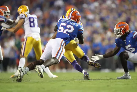 during the Gators' game against the LSU Tigers on Saturday, October 15, 2022 at Ben Hill Griffin Stadium in Gainesville, Fla. / UAA Communications photo by Isabella Marley