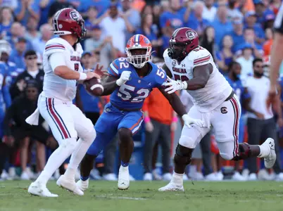 during the Gators' game against the South Carolina Gamecocks on Saturday, November 12, 2022 at Ben Hill Griffin Stadium in Gainesville, Fla. / UAA Communications photo by Maddie Washburn