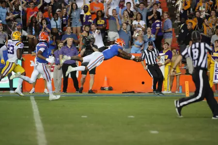 during the Gators' game against the LSU Tigers on Saturday, October 15, 2022 at Ben Hill Griffin Stadium in Gainesville, Fla. / UAA Communications photo by Jay Metz