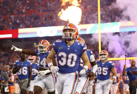during the Gators' game against the LSU Tigers on Saturday, October 15, 2022 at Ben Hill Griffin Stadium in Gainesville, Fla. / UAA Communications photo by Craig Haas