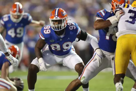 during the Gators' game against the LSU Tigers on Saturday, October 15, 2022 at Ben Hill Griffin Stadium in Gainesville, Fla. / UAA Communications photo by Isabella Marley