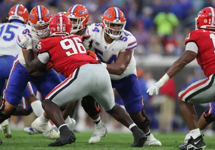 during the Gators' game against the Georgia Bulldogs on Saturday, October 29, 2022 at TIAA Bank Field in Jacksonville, Fla. / UAA Communications photo by Tim Casey