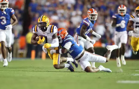 during the Gators' game against the LSU Tigers on Saturday, October 15, 2022 at Ben Hill Griffin Stadium in Gainesville, Fla. / UAA Communications photo by Isabella Marley