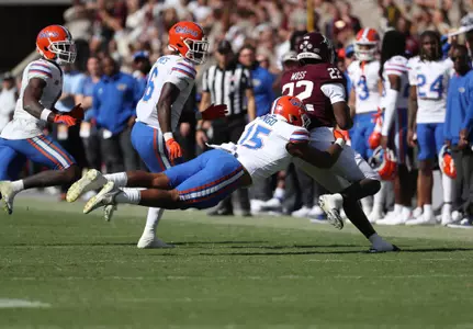during the Gators' game against the Texas A&M Aggies on Saturday, November 5, 2022 at Kyle Field in College Station, TX / UAA Communications photo by Hannah White