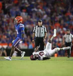 during the Gators' game against the South Carolina Gamecocks on Saturday, November 12, 2022 at Ben Hill Griffin Stadium in Gainesville, Fla. / UAA Communications photo by Isabella Marley