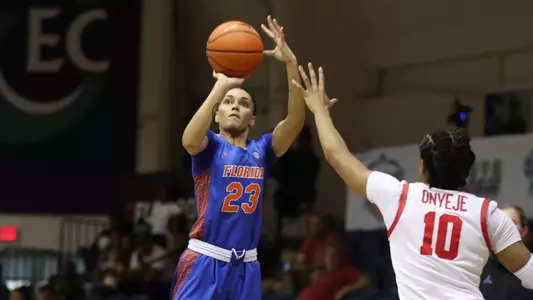 during the Gators' game against the Houston Cougars on Saturday, November 26, 2022 at McArthur Center at Eckerd College in St. Petersburg, FL / UAA Communications photo by Emma Bissell